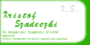kristof szadeczki business card