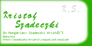 kristof szadeczki business card